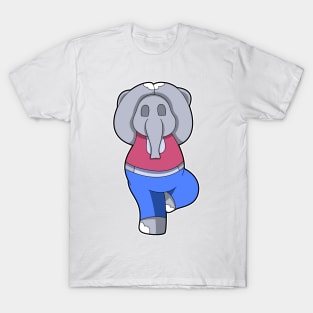 Elephant at Yoga in Standing T-Shirt